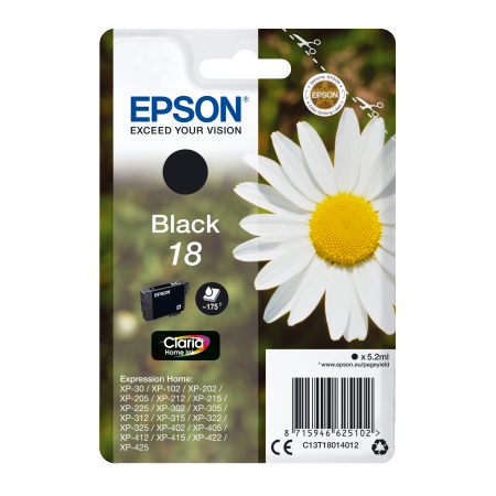 Epson Singlepack Black 18 Claria Home Ink originální