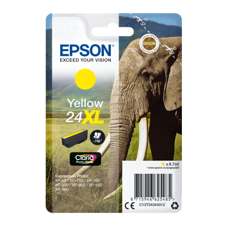 Epson Singlepack Yellow 24XL Claria Photo HD Ink originální