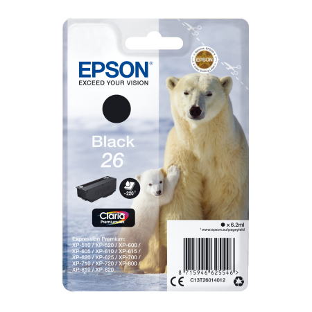 Epson Singlepack Black 26 Claria Premium Ink originální