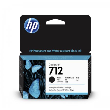 HP 712 Inkoustová náplň černá (38ml); 3ED70A originál