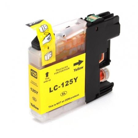 Brother LC125XL Y - kompatibilní cartridge žlutá, XL kapacita s novým čipem 