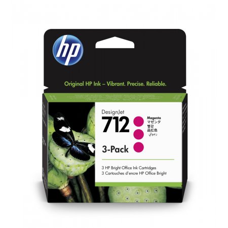 HP 712 Ink. náplň purpurová, trojbalení; 3ED78A originál