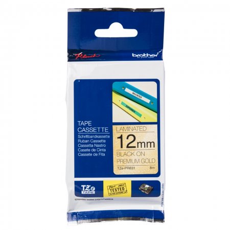 TZE-PR831 zlatá / černá (12mm) originální, obr. 1