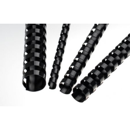 Kroužkový hřbet černý plast pro vazbu 12.5 mm, 56-80 listů, 100ks , obr. 1