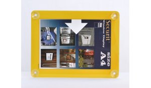 Informační rámeček na sklo A4, žlutý