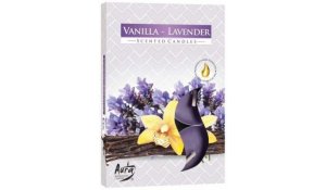 Vonná čajová svíčka Vanilka - Levandule 6 ks v krabičce