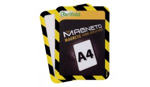 Magneto - bezpečnostní magnetický rámeček A4, žluto-černý - 4 ks