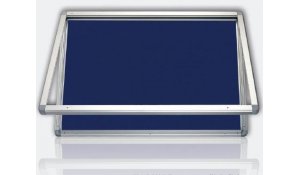Venkovní horizontální vitrína 101x75 cm (9xA4), voděodolný ALU rám, výplň modrý filc