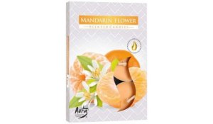 Vonná čajová svíčka Mandarinka květ 6 ks v krabičce